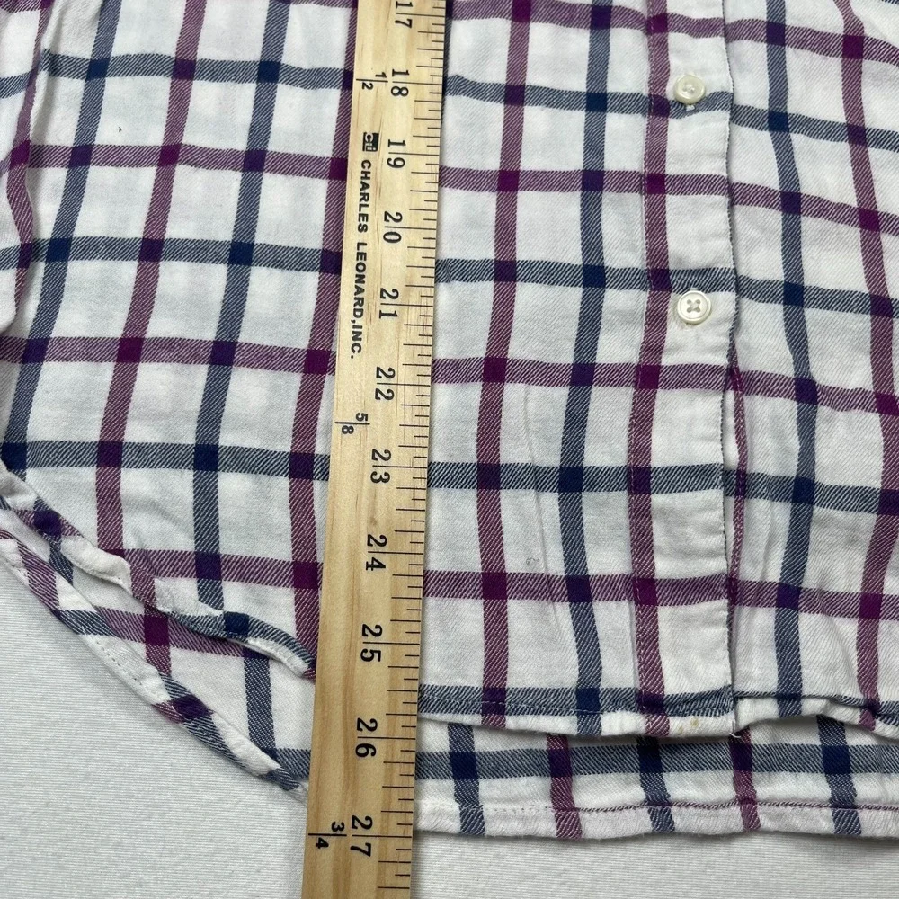 Lucky Brand Shirt‎ Men's Large White Window Pane Pattern Classic Fit Long Sleeve